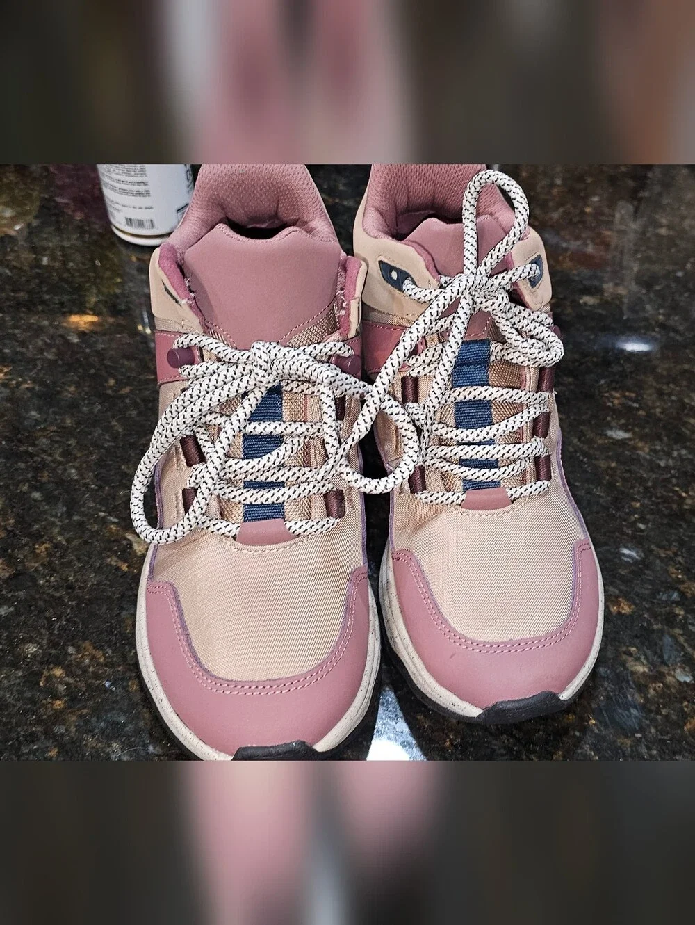 Clarks Women's Pink and Beige Ankle Boot Sneakers